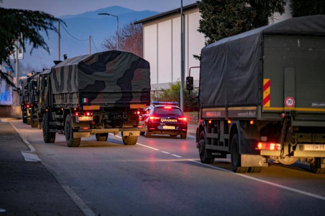 Bergamo Coronavirus - the army intervenes to move the bodies from the main cemetery of Bergamo