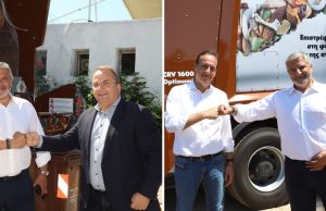 Ο Γ. Πατούλης παρέδωσε απορριμματοφόρα & καφέ κάδους στους Δημάρχους Βάρης Βούλας Βουλιαγμένης & Γλυφάδας